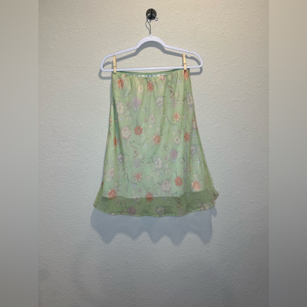 Green Floral Skirt